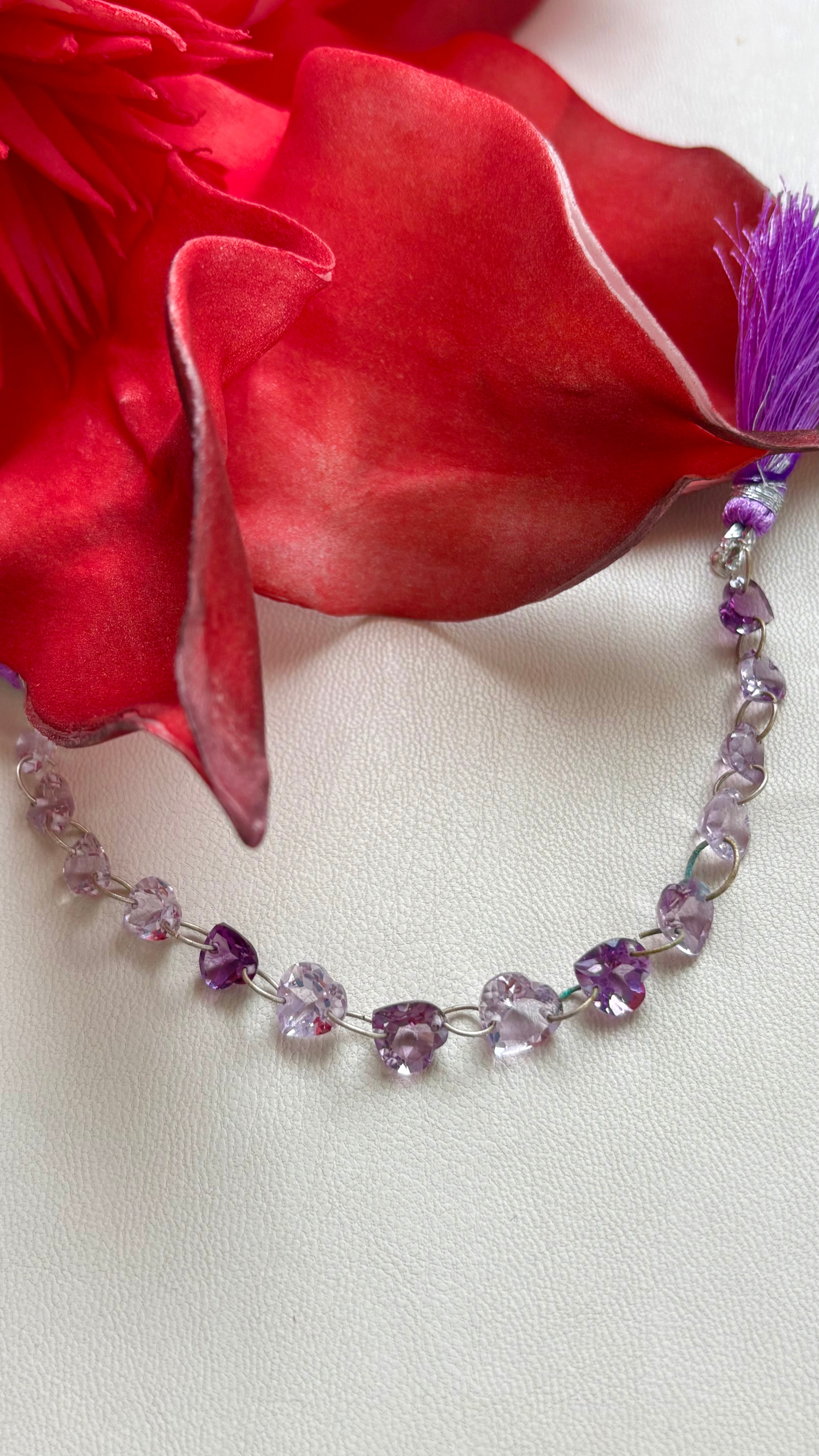 Amethyst Heart Double Hole Facet Cut / アメシスト ハート ダブルホールファセットカット