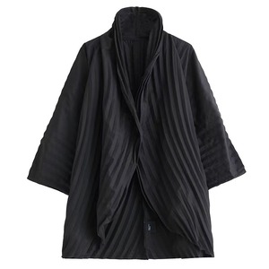【Set-up】 Striped Pleated Tops & Wide Pants  / 〈セットアップ〉ストライプ プリーツ トップス & ワイド パンツ
