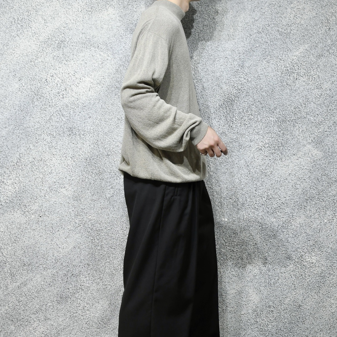 cotton rayon mock neck knit