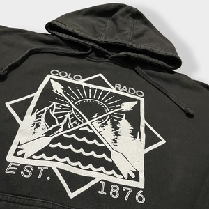 【MJ APPAREL】COLORADO プリント パーカー スウェット プルオーバー フーディー L US古着