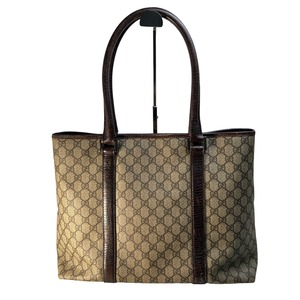【最終処分SALE】GUCCI グッチ GGスプリーム   レザー トートバッグ ベージュ A-10846