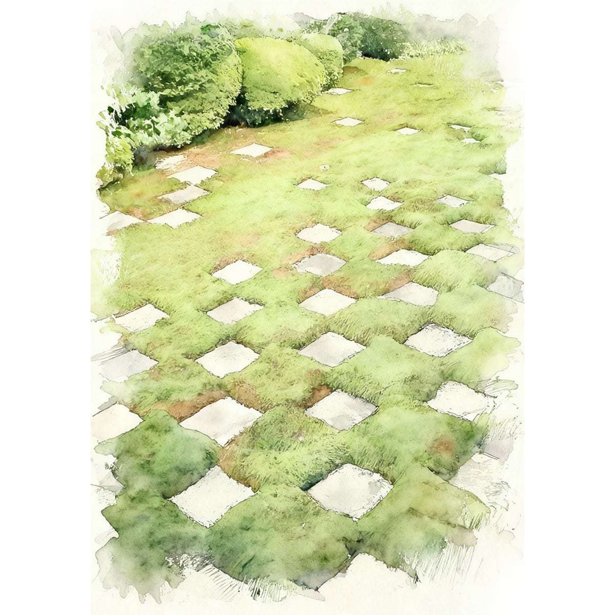 絵画(風景画) 日本 京都府 東福寺 本坊庭園 (北庭) インテリアアート額付き 水彩画・油絵調 WAT1187