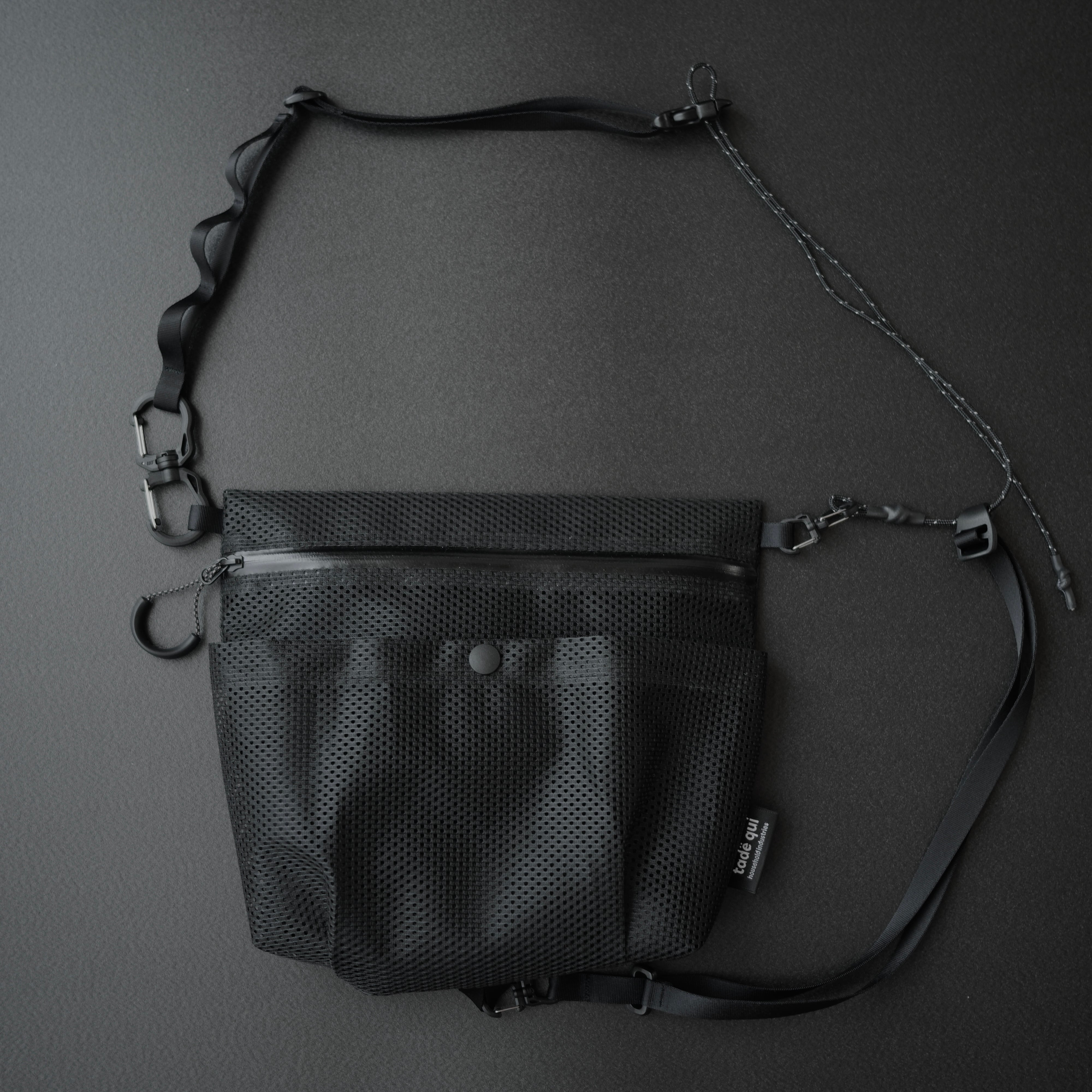 sacoche × SACOCHE / Hard raschel nylon mesh Black × cordura ripstop Black