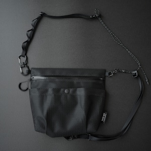 sacoche × SACOCHE / Hard raschel nylon mesh Black × cordura ripstop Black