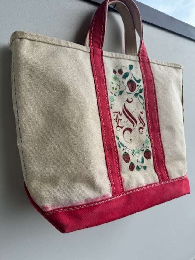 L.L.Bean トートバッグ ボートアンドトート 70s ローズレッド ギザタグ ミディアム コットンキャンバス ヴィンテージ 画像3