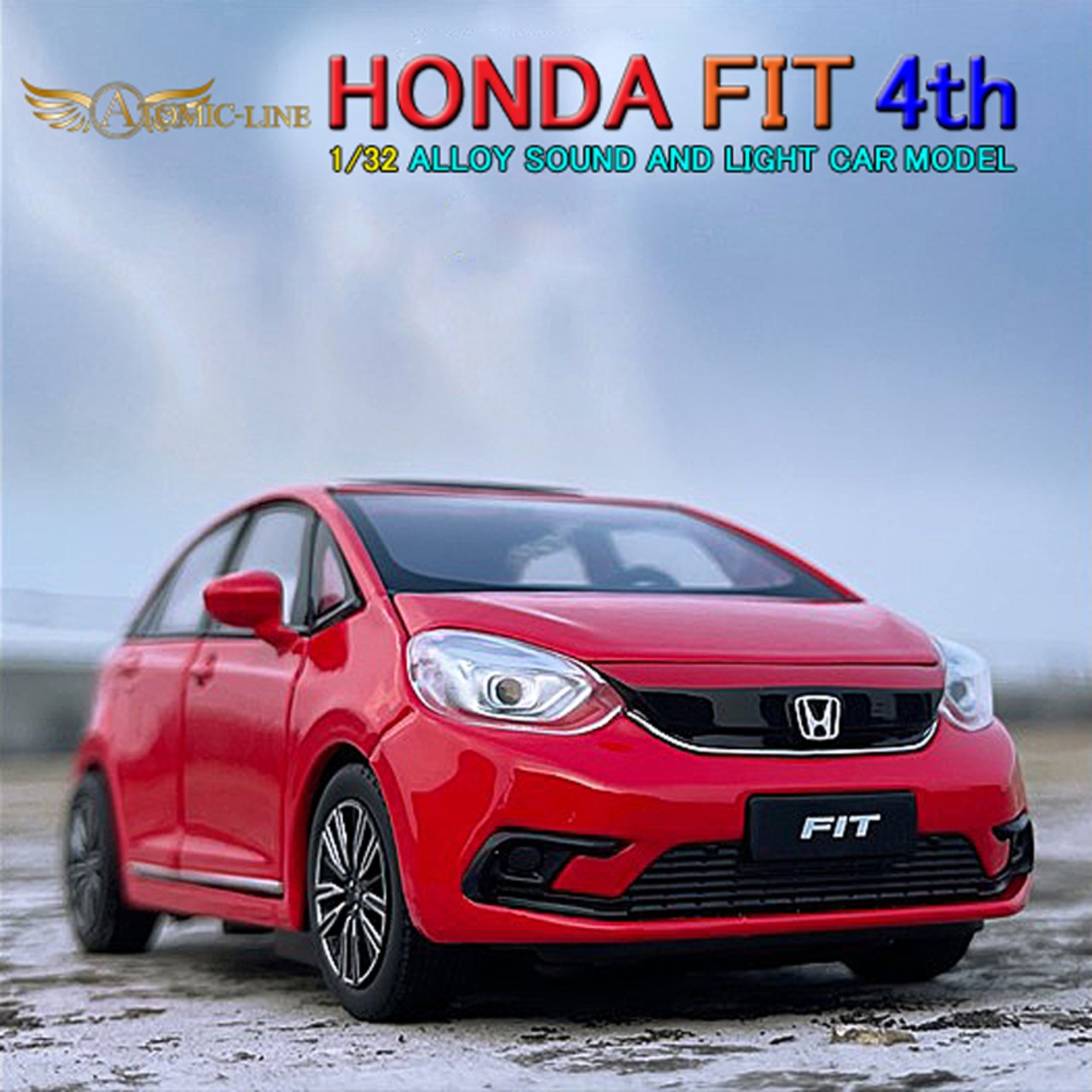HONDA FIT フィット 4th 1/32 ミニカー 全4色 ライト点灯 エンジンサウンド 合金モデル 模型 ジオラマ