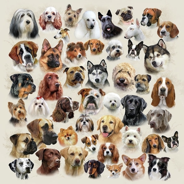 2023春夏【Ambiente】バラ売り2枚 ランチサイズ ペーパーナプキン Collection Of Dogs ベージュ