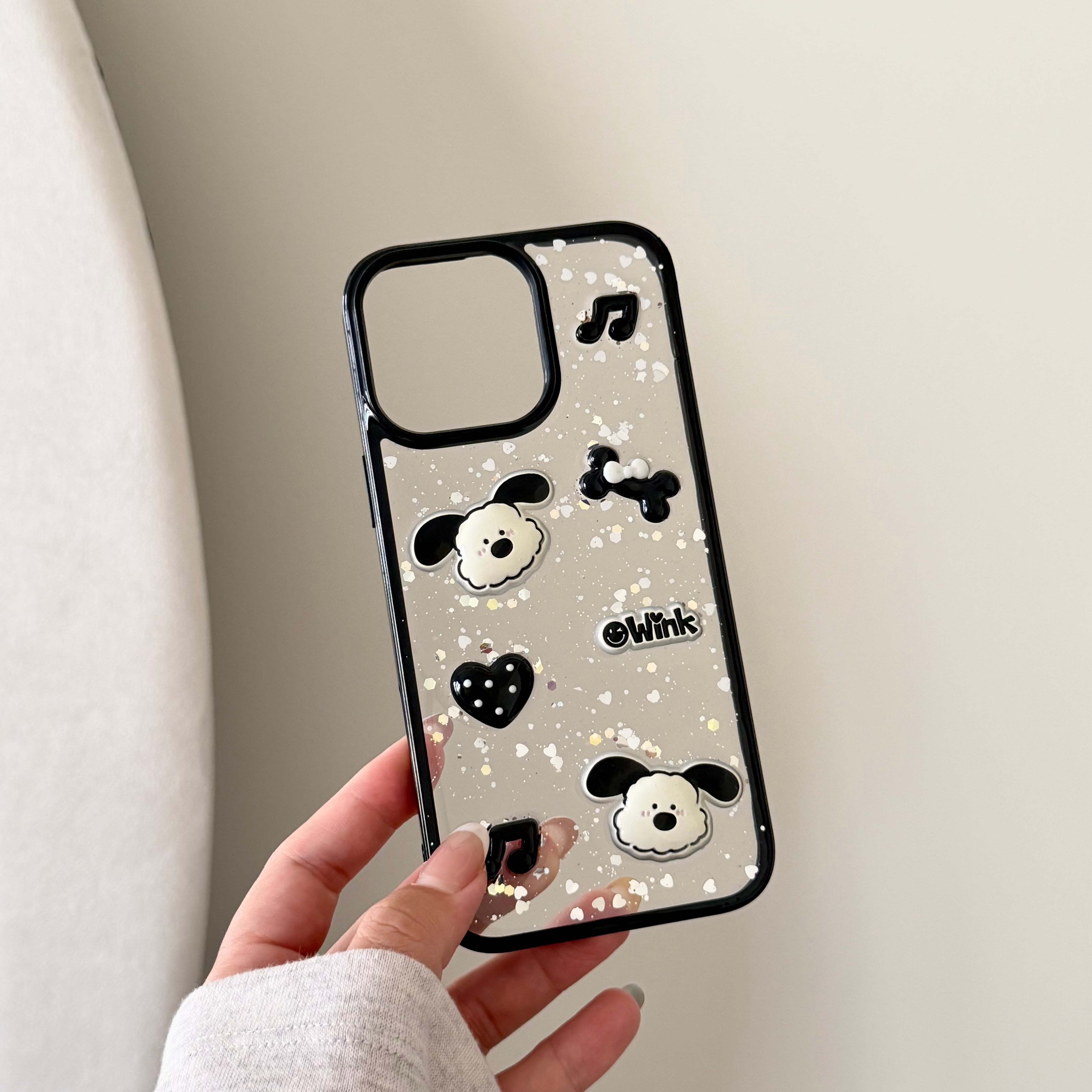 ワンちゃん iPhone 17 16 15 14 13 12 ケース クリア 可愛い 耐衝撃