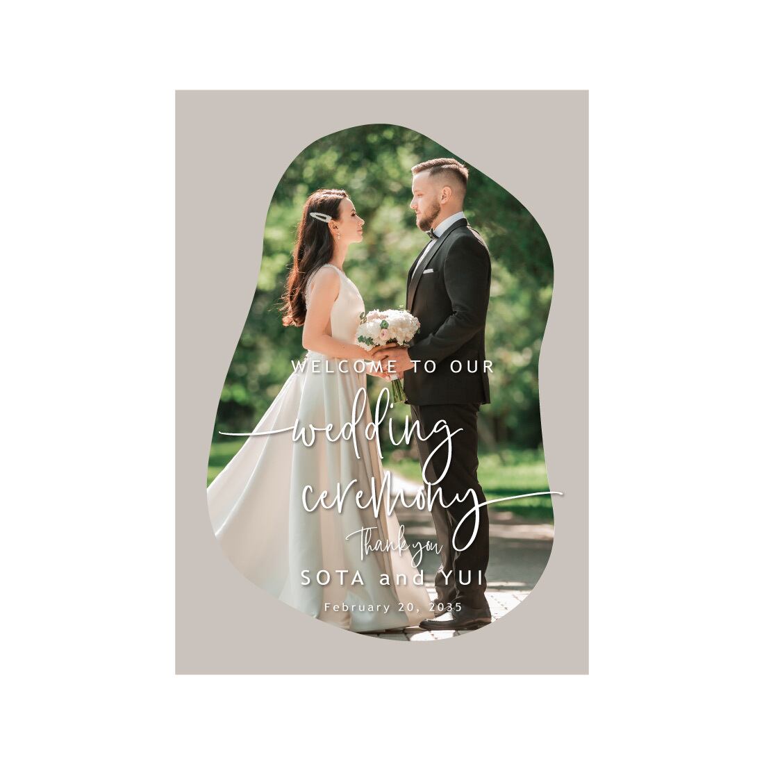 写真入りウェルカムボード【フリーフォルム】結婚式・名入れ A4〜A1