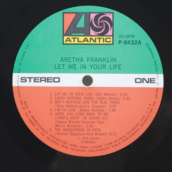 Aretha Franklin / Let Me In Your Life [P-8432A] - 画像3