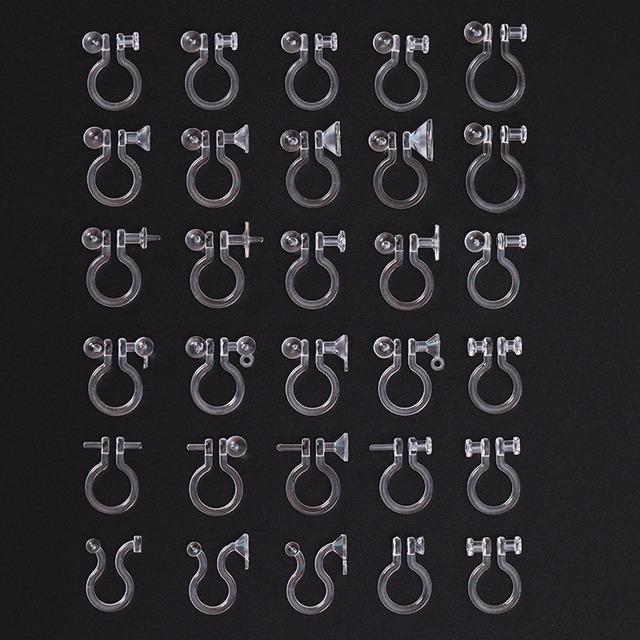 耳穴なしシンプルu型イヤリングクリップDIYイヤリングアクセサリー透明樹脂ステルス耳クリップ変換器女性卸売り