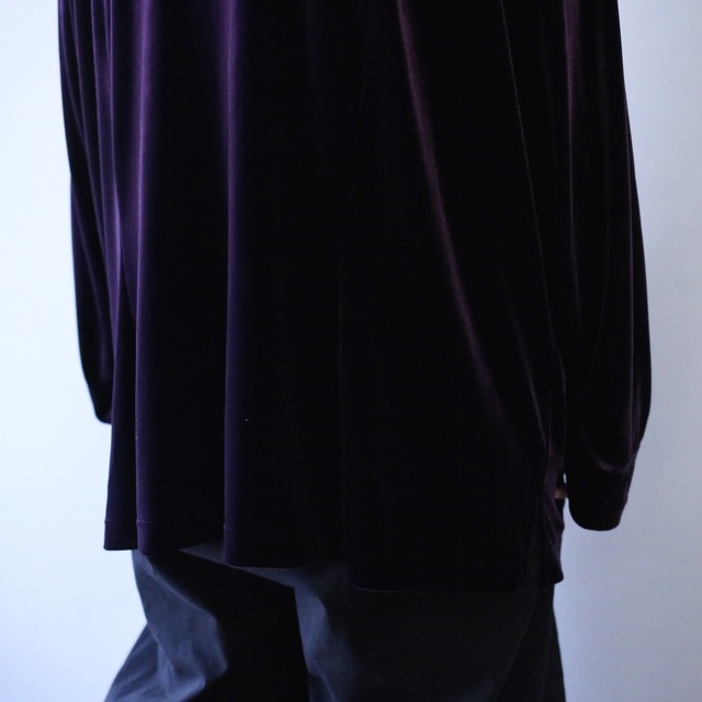 loose over silhouette violet china velours shirt