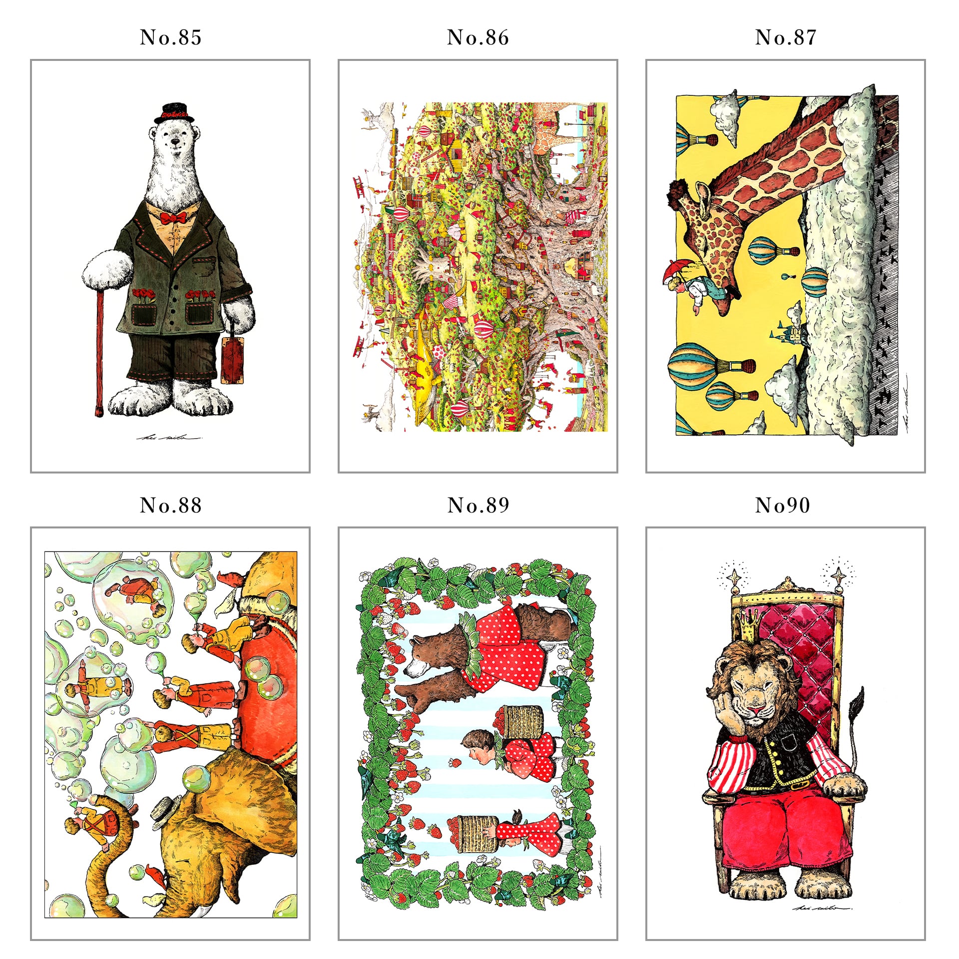 お好みのイラストカード3枚セット（キャンバス加工 / 全100種類