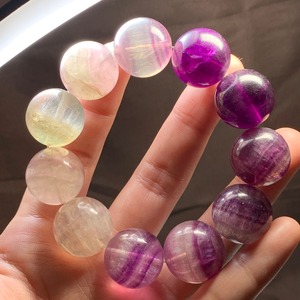 希少な大玉♪パープルグラデーションフローライト ブレスレット