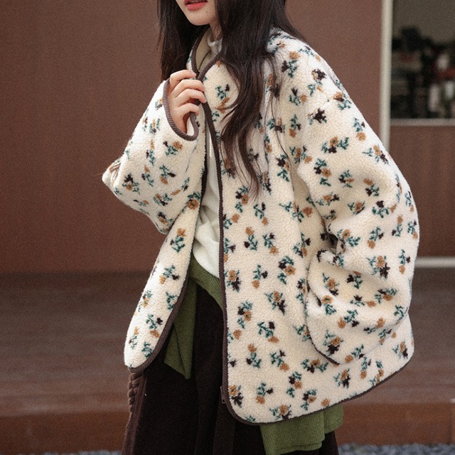 floral boa jacket　J00243