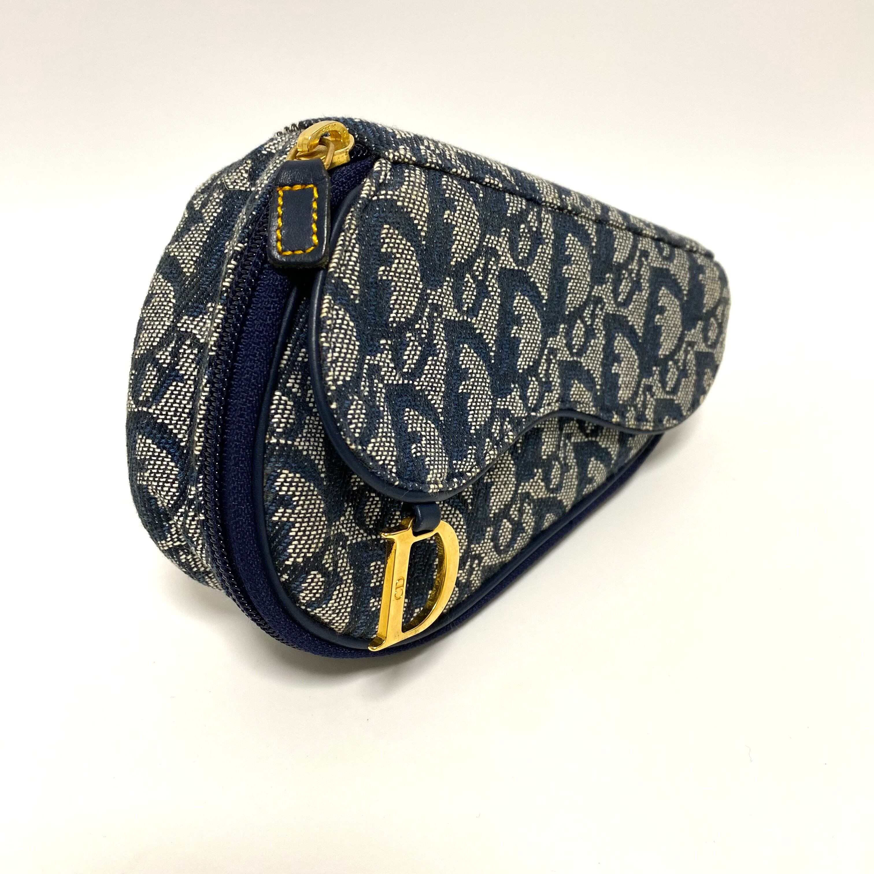 Christian Dior ディオール トロッター サドル メイクポーチ ネイビー