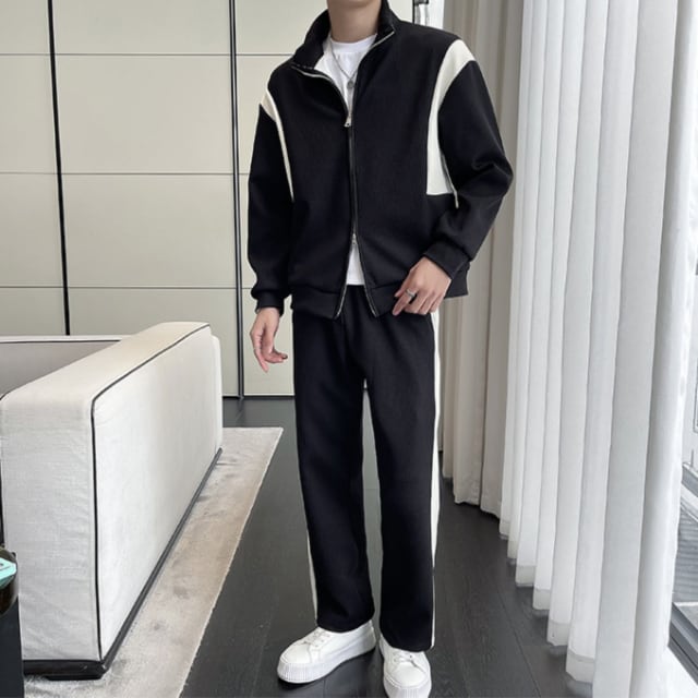 予約販売】メンズ セットアップ 上下 ジャージ スエット 長袖 無地