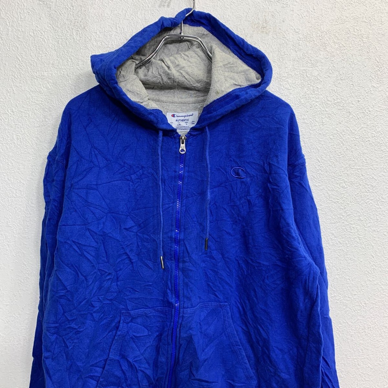 Champion ジップアップパーカー Lサイズ チャンピオン ブルー 古着卸 