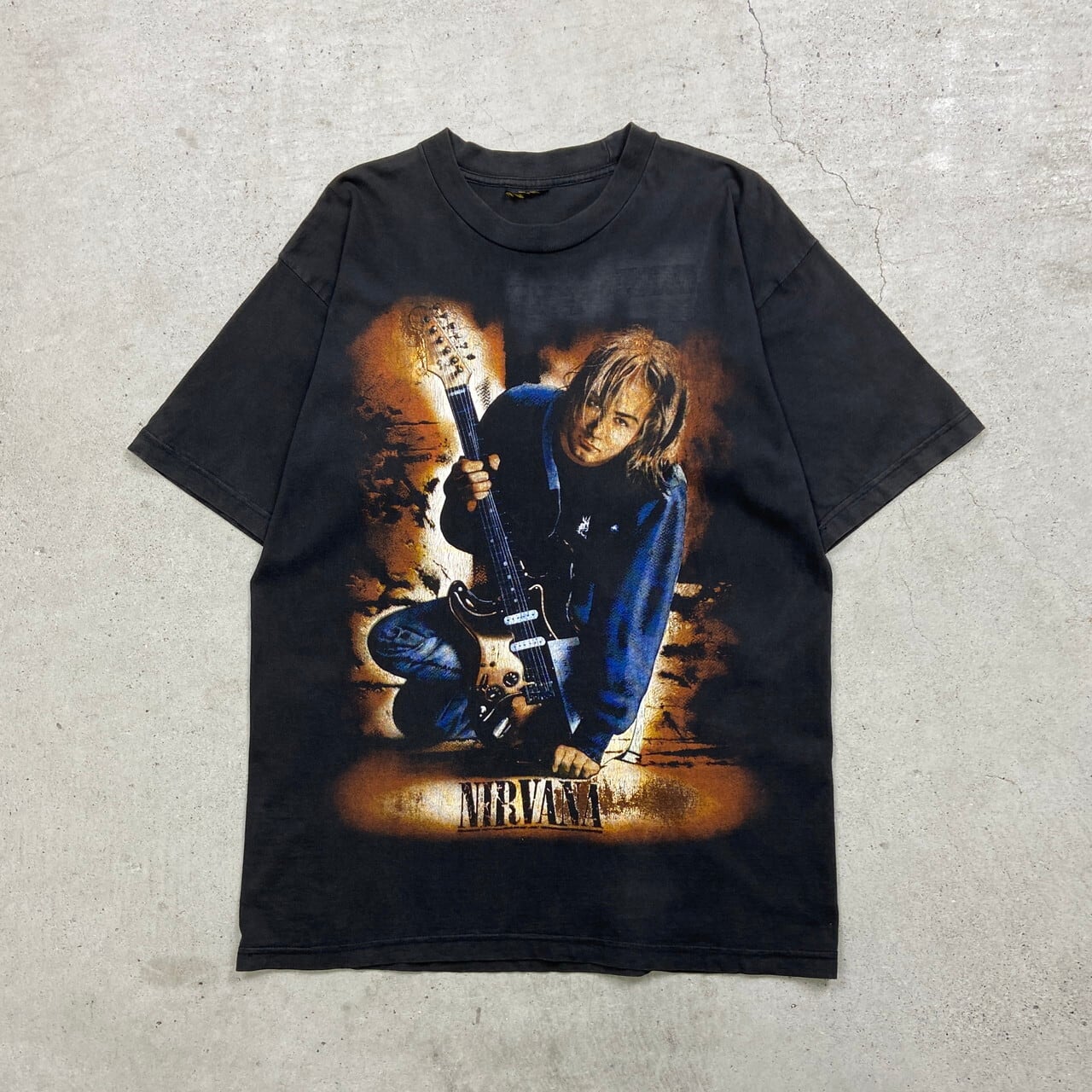 NIRVANA KURT COBAIN バンドTシャツ メンズL相当 古着 ニルヴァーナ  