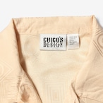 90s CHICO'S DESIGN シルク オープンカラーシャツ 総柄 バックプリント