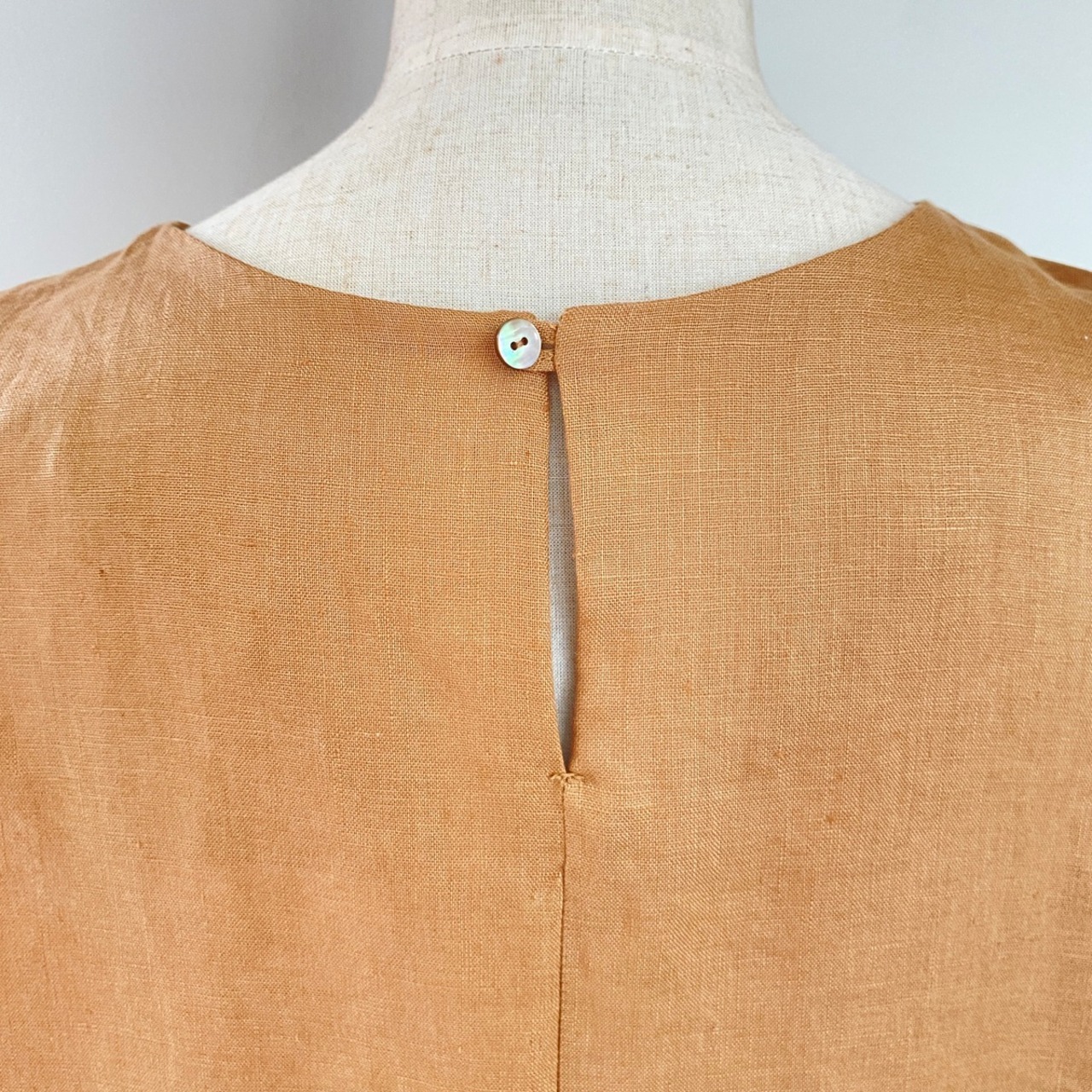 【Coloridas 】リネン タックノースリーブ ワンピース