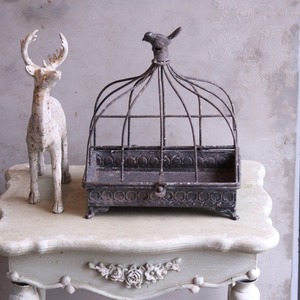 asさま専用:ワイヤー鳥篭　ラカージワイドDG　アンティーク調　シャビーシック　オシャレ　UF 601