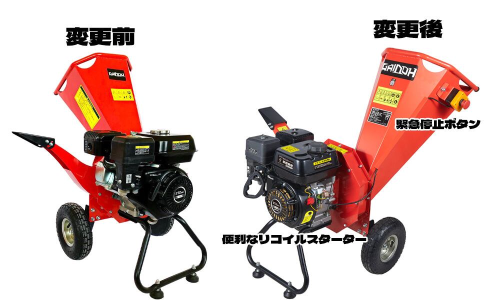 エンジン式粉砕機 最大粉砕径約80mm エンジンチッパーシュレッダー