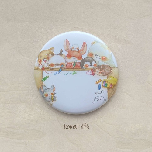 さらさら缶バッジ　ピンク 画像