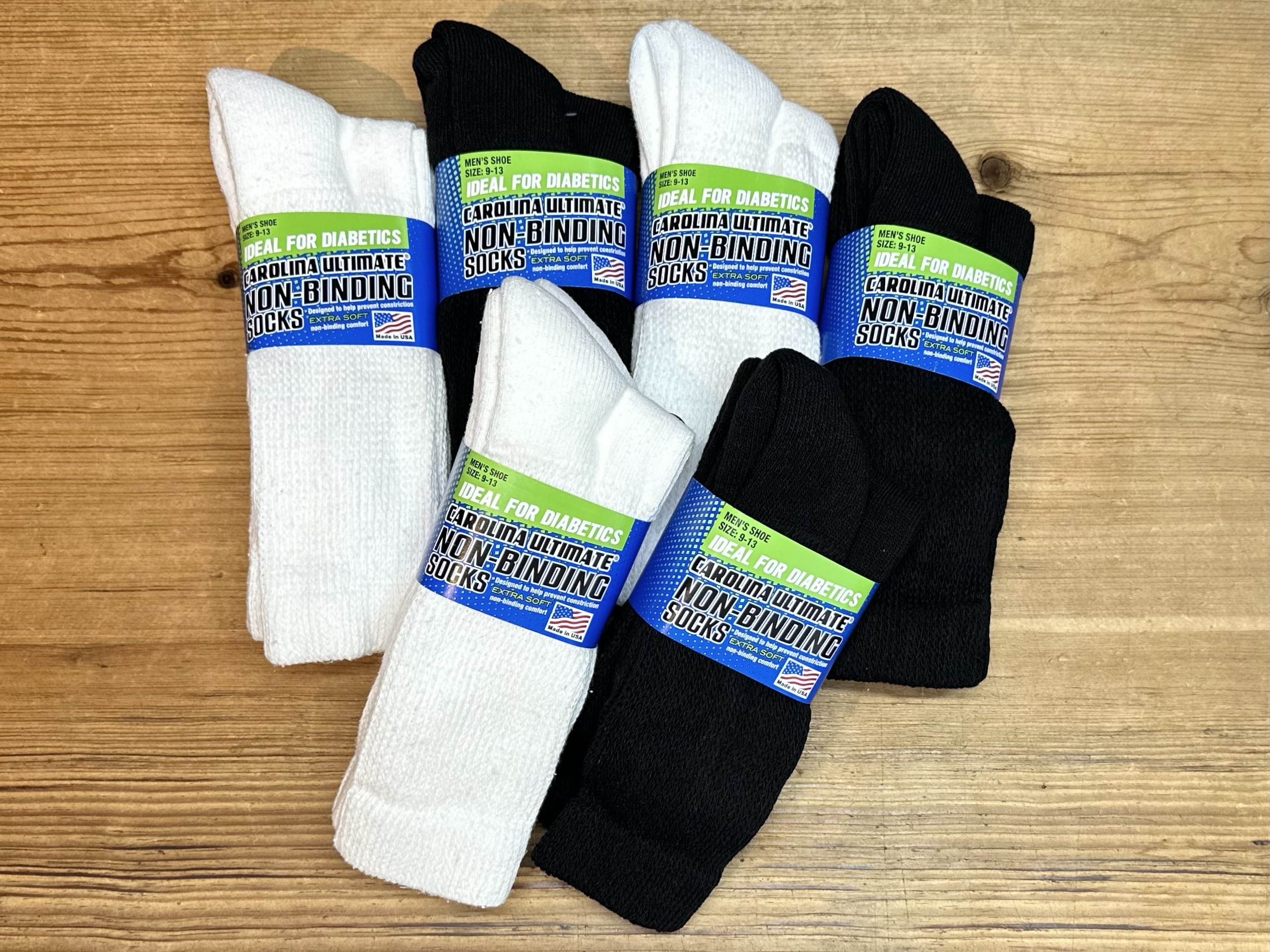 Carolina Ultimate Non-Binding Diabetic Quarter Socks – 4 Pair Pack, Men's & Women's, USA Made