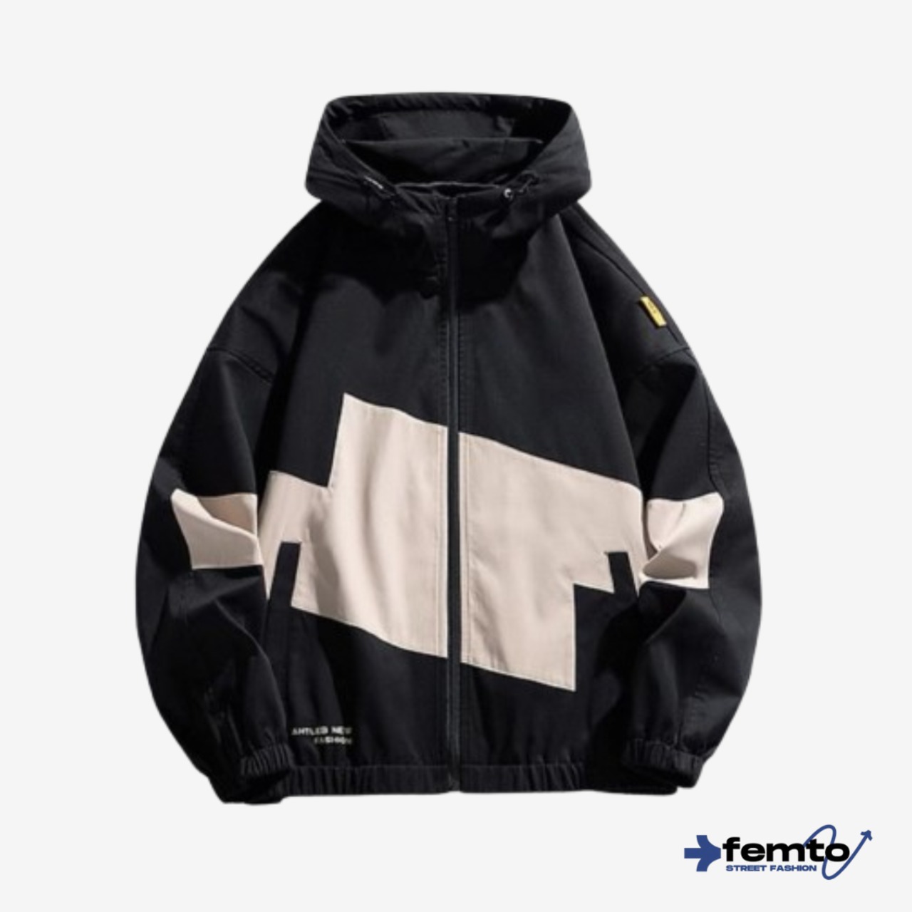 Block color hooded jacket 0386 - 1