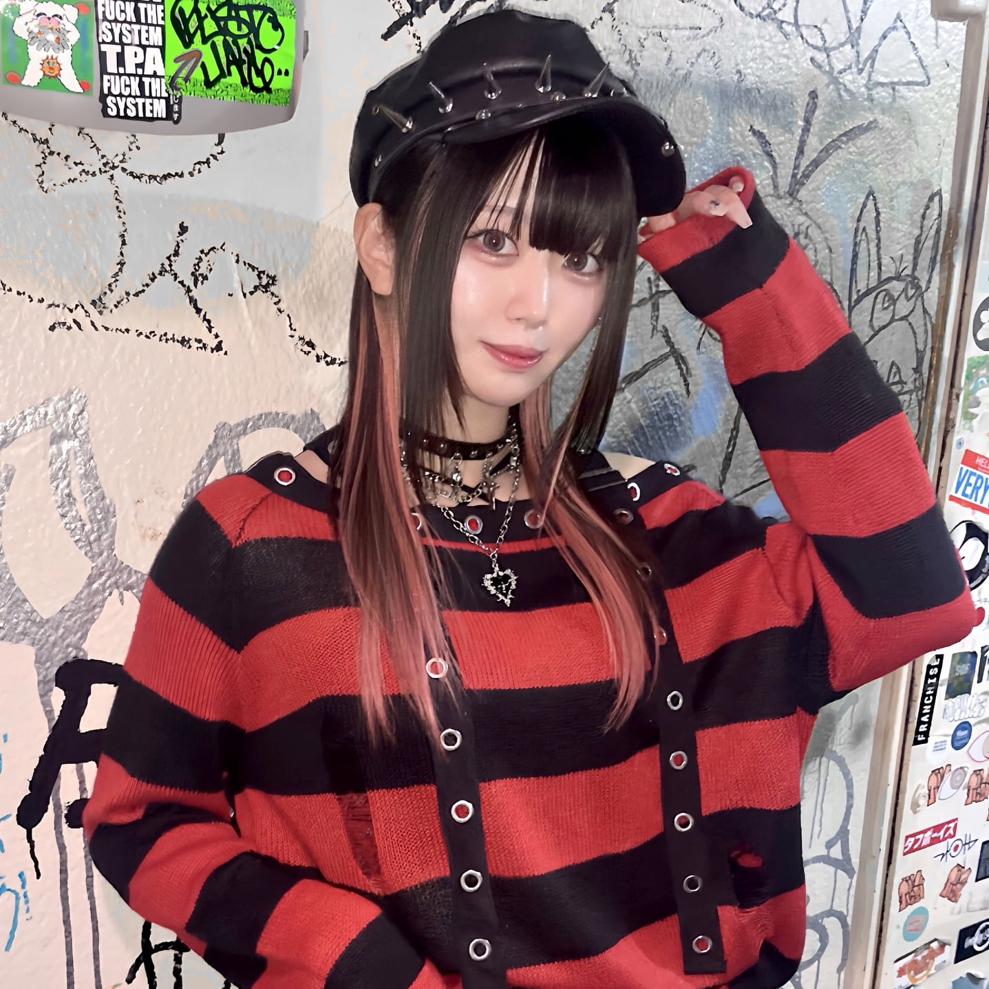 金曜17時まで▷548円OFF！】スパイクベルトレザーキャスケット