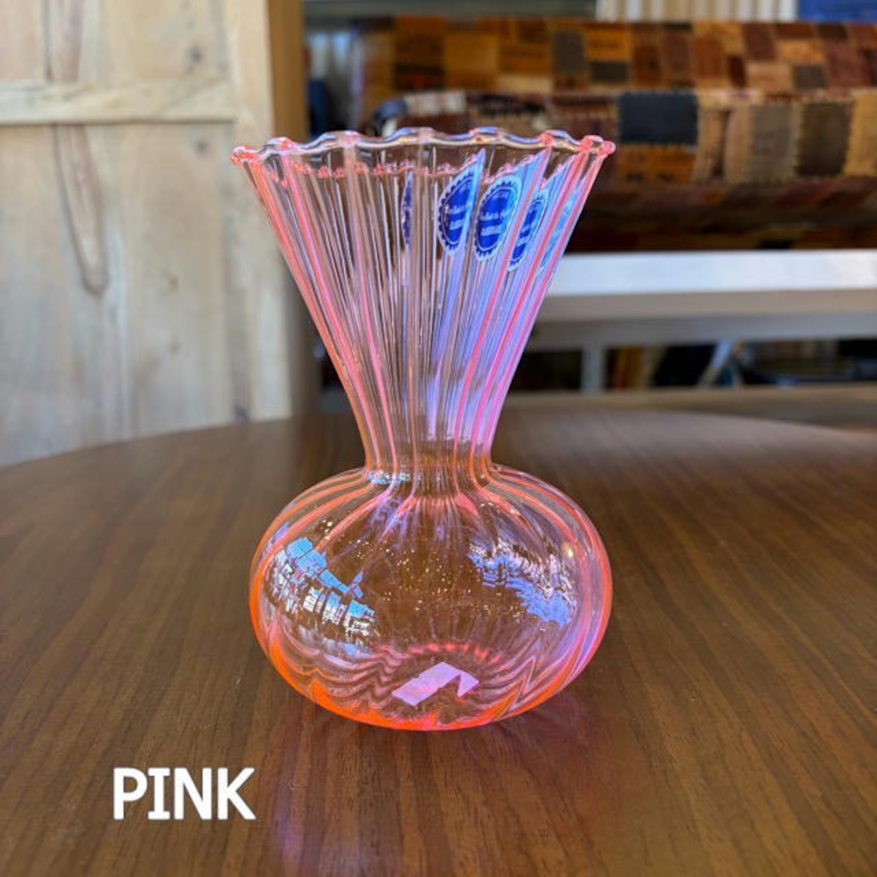 NEON GLASS VASE 4Color ネオンカラー ガラス フラワーベース 花瓶 イエロー ピンク ブルー グリーン