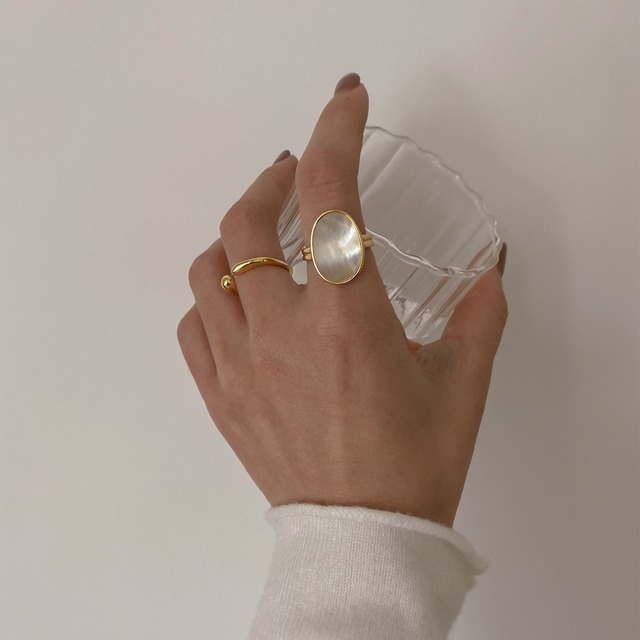 white shell ring＜1228＞