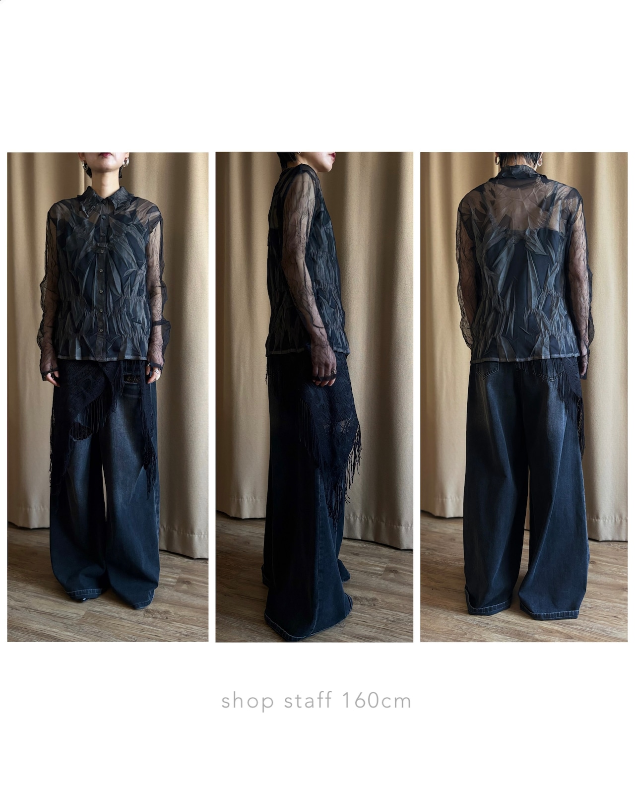 abstract mode sheer shirt-5135-1