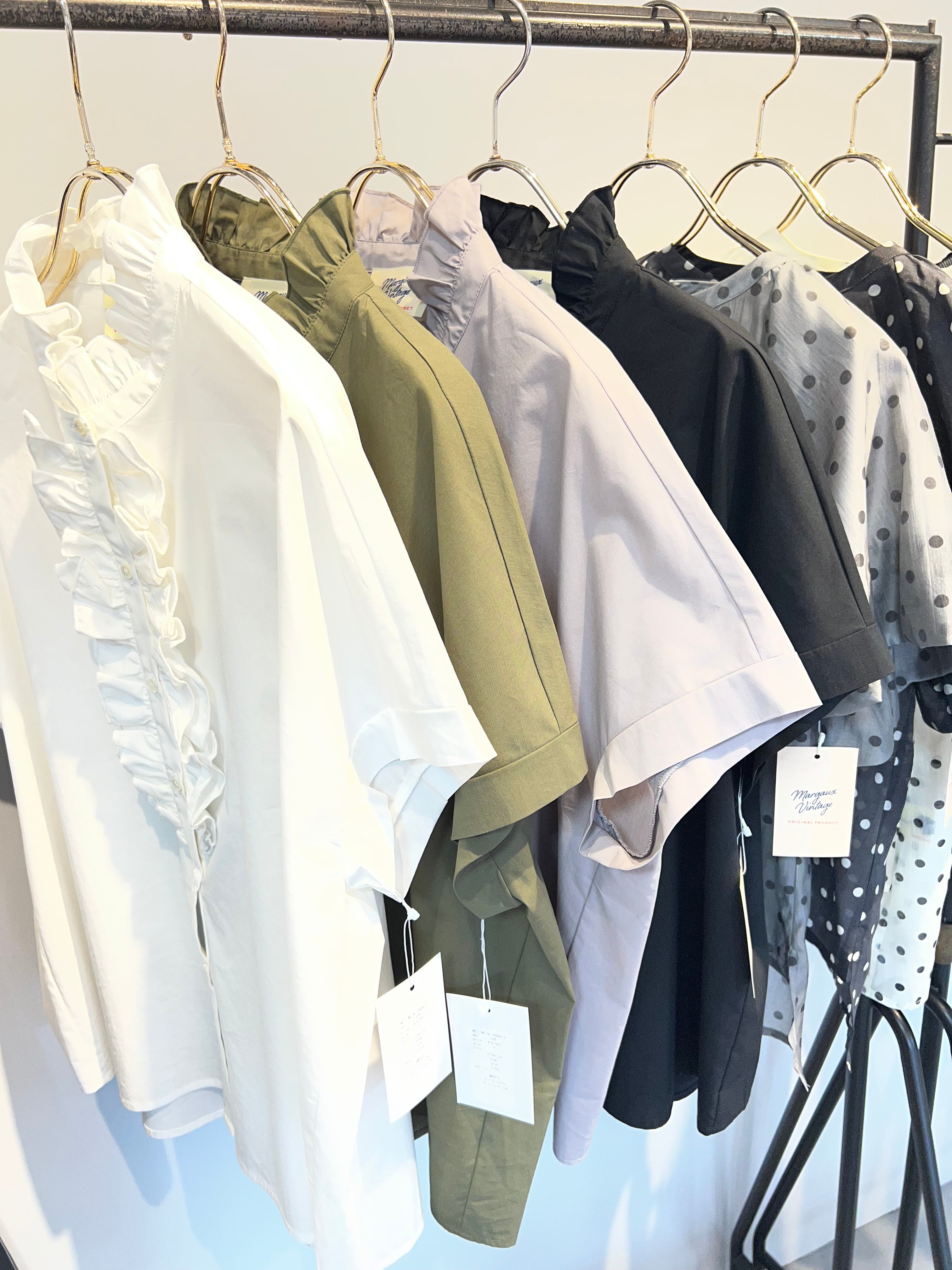 予約販売【 Margaux Vintage 】フリルシャツ (26044) 4月旬頃入荷