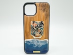 Beach side/wood×resin deep blue wave case(olive wood)