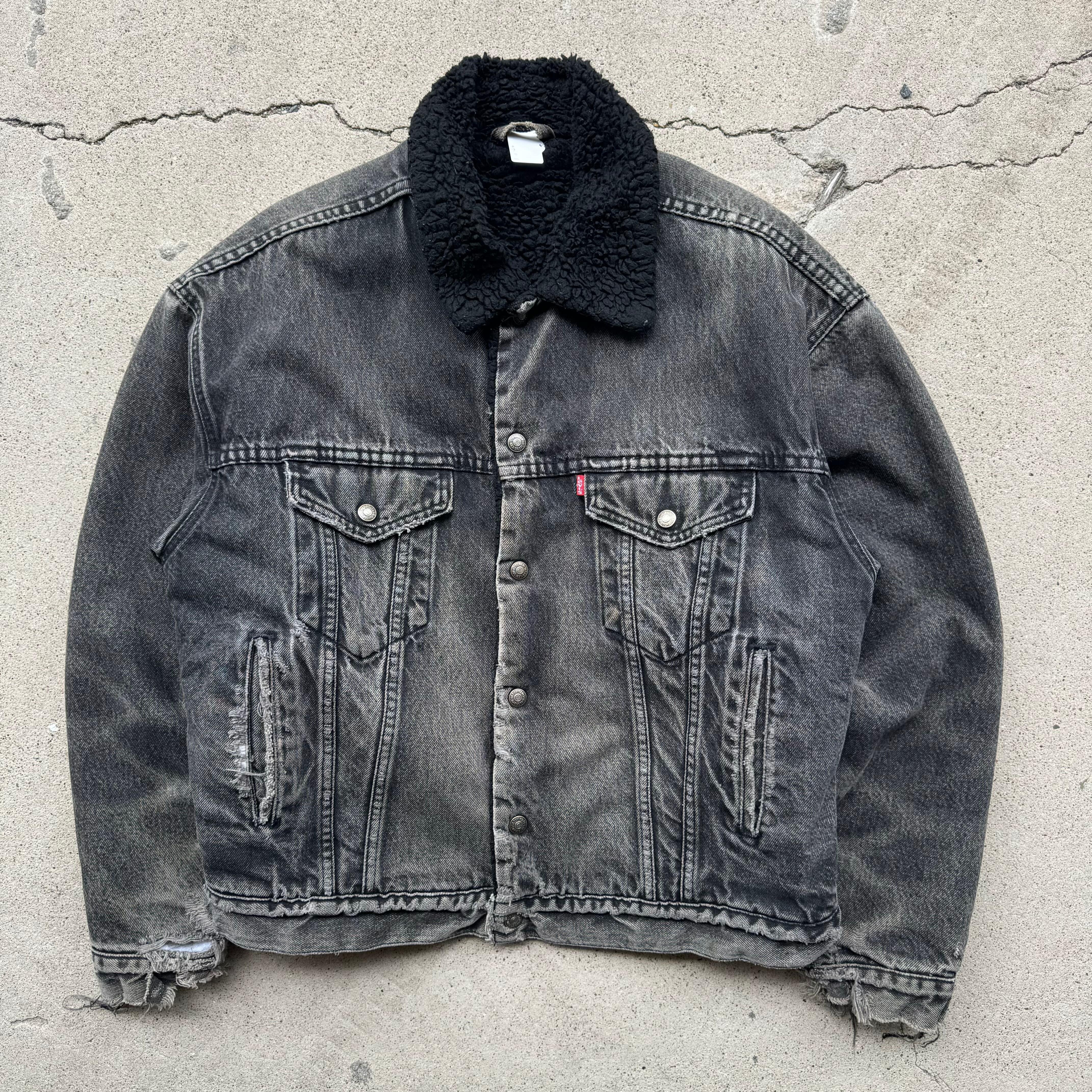 極上ハチノス個体】90's Levi's 70609-4159 Black Denim Boa Jacket