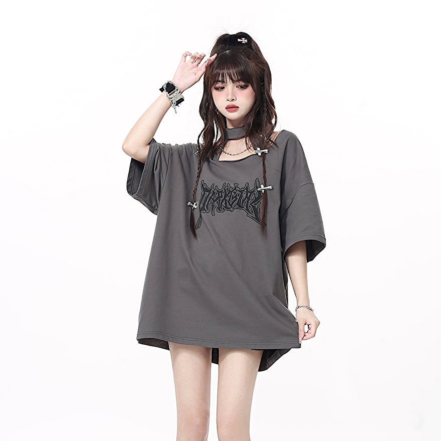 ゴスロリ通販 With U CRAZYGIRL 春夏 チョーカー Tシャツ JK