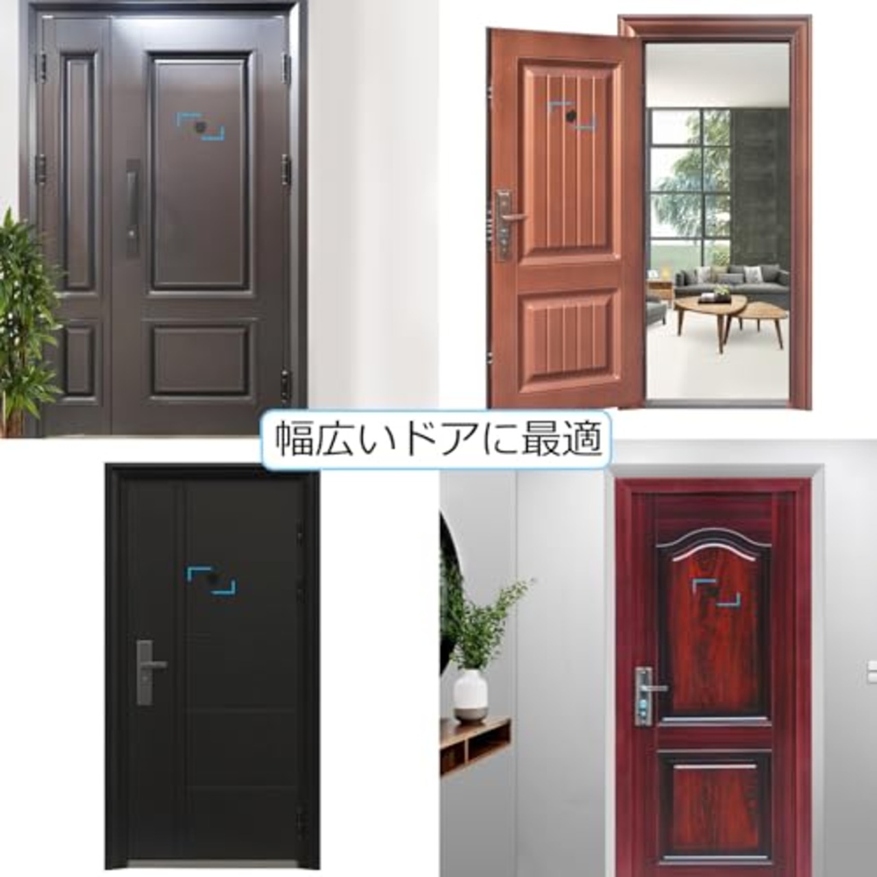 LETLED マグネット式ドアスコープカバー 軽量 消音 かわいいスリムタイプ カンタン取り付け のぞき防止 防犯対策 (黒猫)