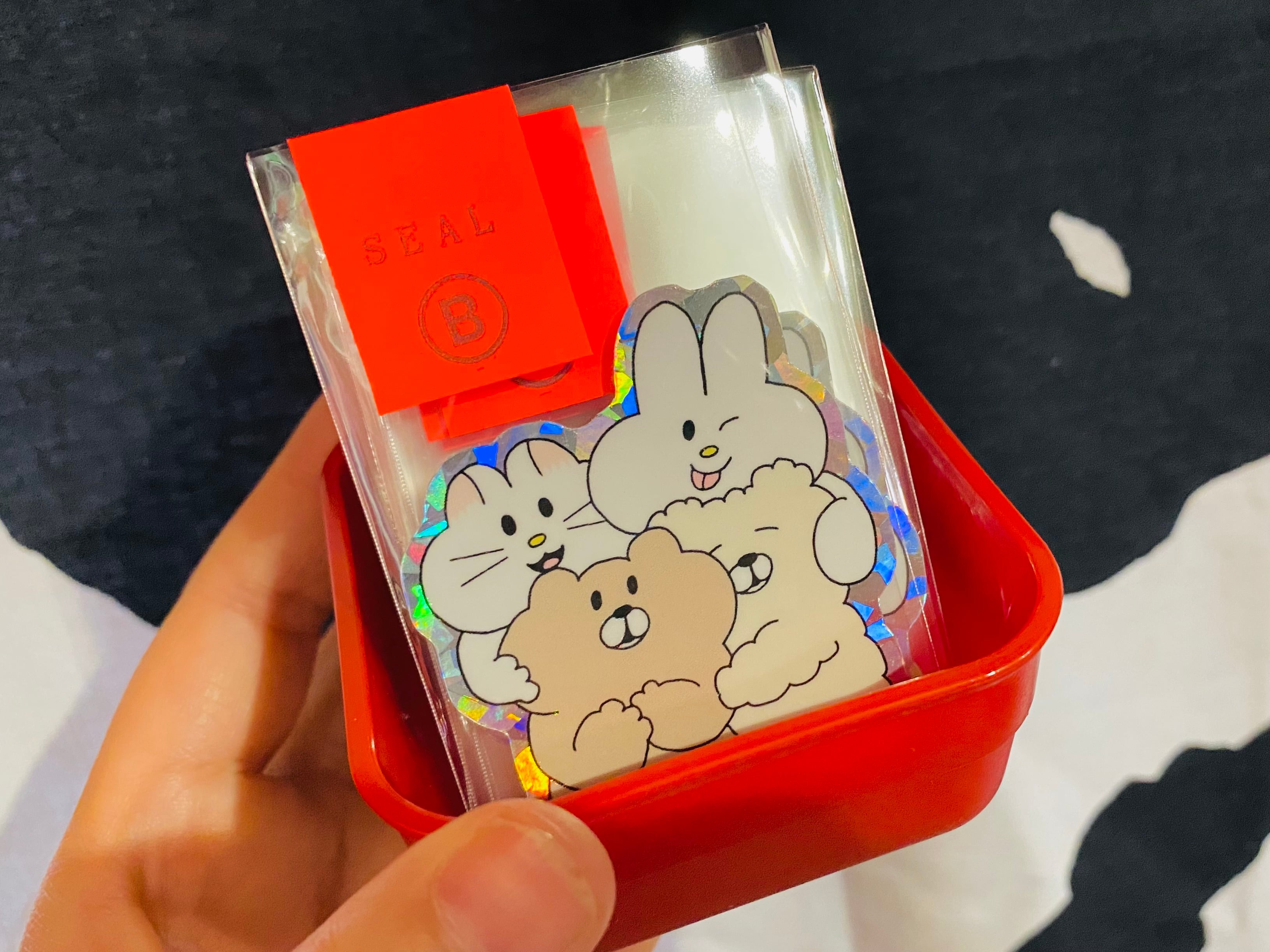 なかよし４匹キラキラシール