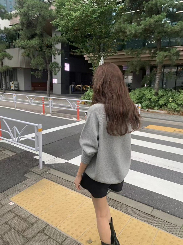 (OUNCE) base wholega hood knit / 2color