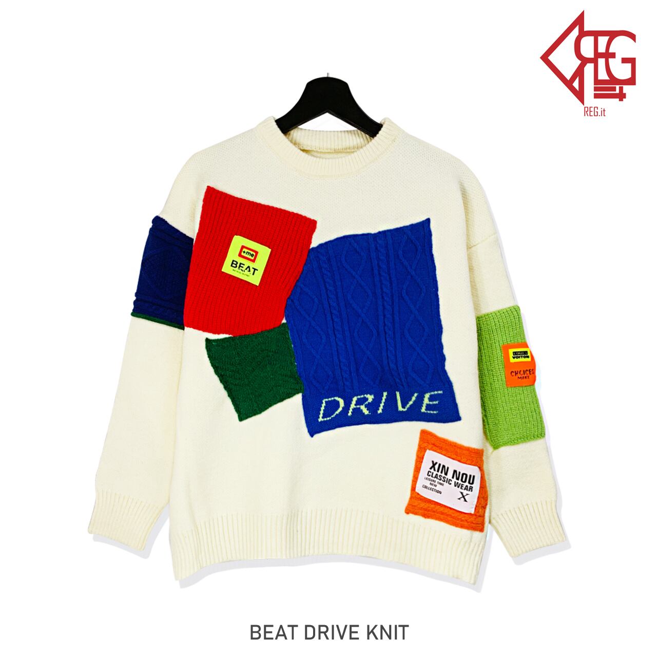 Regit 即納 Beat Drive Knit 韓国ファッション ニット おしゃれ かわいい ユニーク 個性的な ユニークなニット Regit