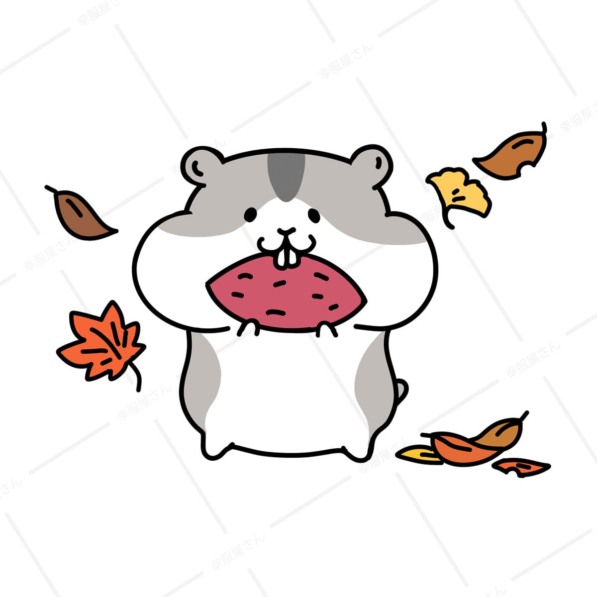 ハムスター 食欲の秋 Tシャツ am92 さつまいも かわいい ハム イラスト