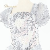 パーティドレス ワンピース ドレス グレイ系 シルバー系 Da Vistosa ドニャヴィストーサ 発表会 演奏会 パーティ 舞台 ラメ スパンコール フリル ダンス かわいい おしゃれ エレガント ウエディング クラシック スタイリッシュ