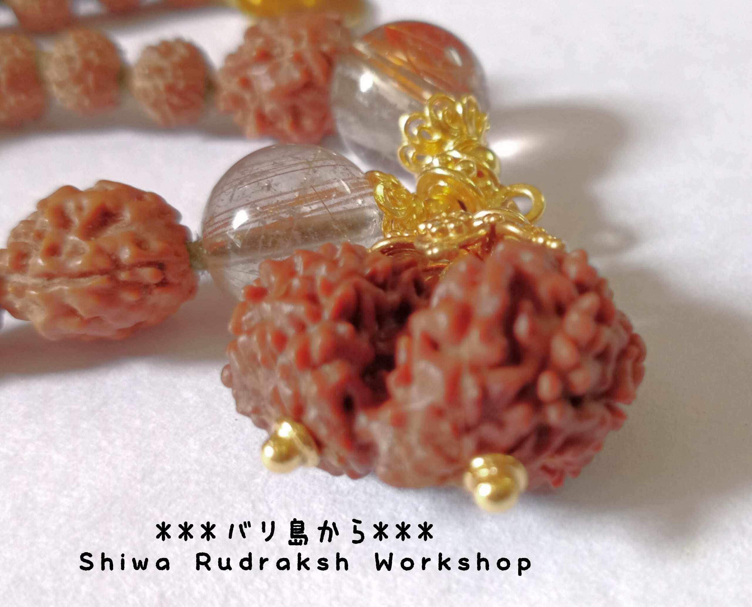 13面ガウリーシャンカラ】3面＆5面☆ルチルクウォーツ☆ネックレス