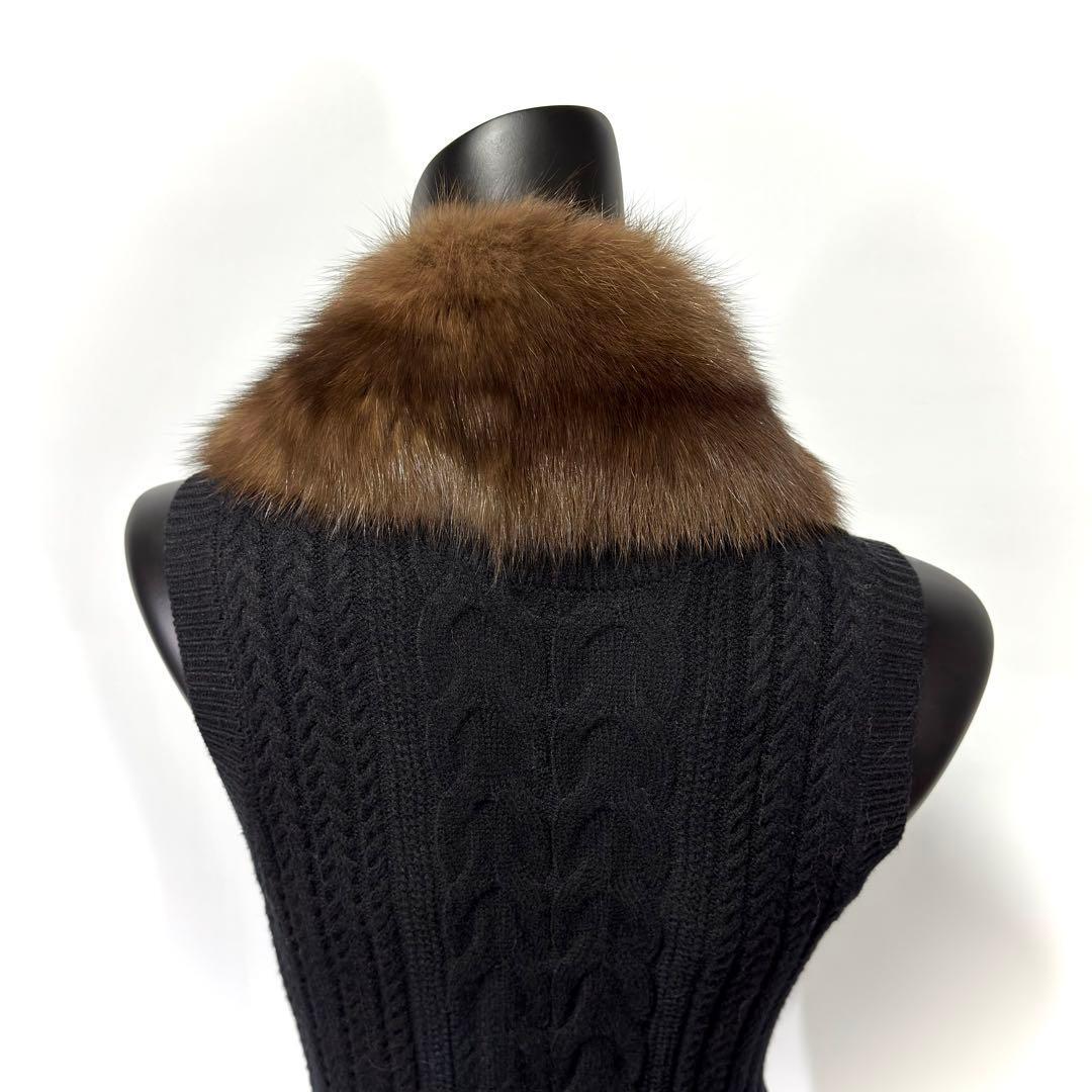 【黒貂】RUSSIAN SABLE ロシアンセーブル リアルファー ショール RUSSIAN SABLE】ロシアンセーブル 黒貂 リアルファーショール | KS JAPAN