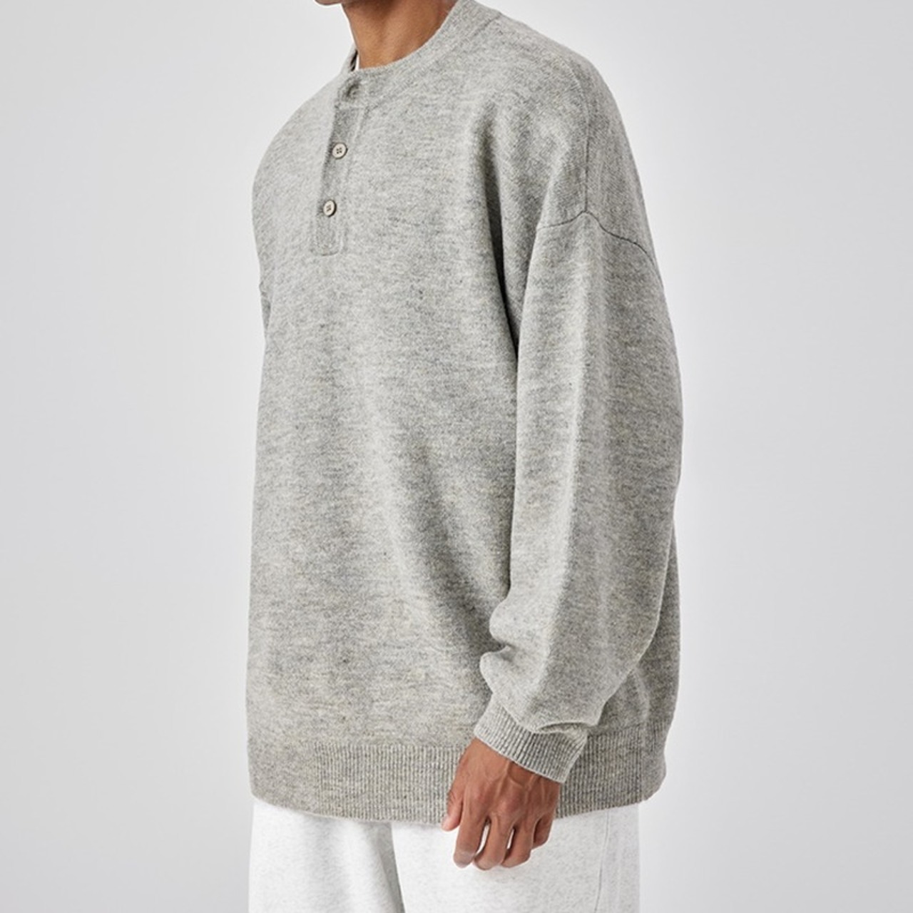 シンプルヘンリーネックニット　938