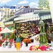 フランス雑貨 ランチョンマット 「Marche au Fleurs シテ島」 花 市場 WINKLER ウィンクラー ランチョンマット プレイスマット プラスティック製 ランチマット 洗える テーブル用品 雑貨 2枚セット 食卓 おしゃれ 食洗機対応 食事用