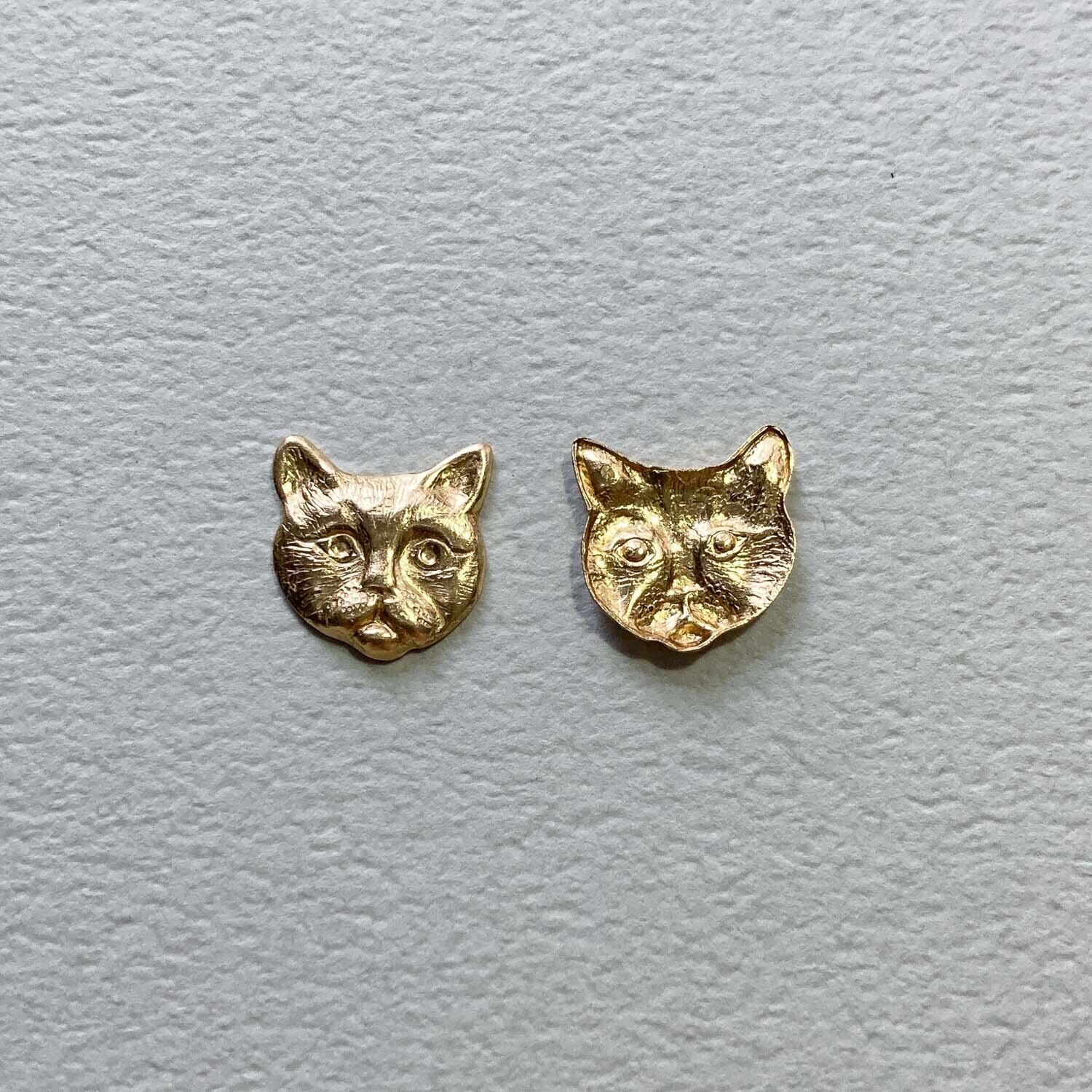 最終入荷〉USA真鍮 いびつ猫顔パーツ（11mm） | Dua-アクセサリー