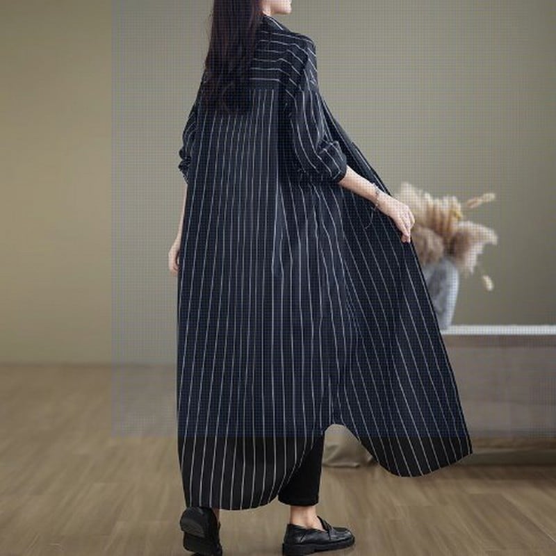 ストライプロングワンピース（2色）10783 | さらり＊ふわり